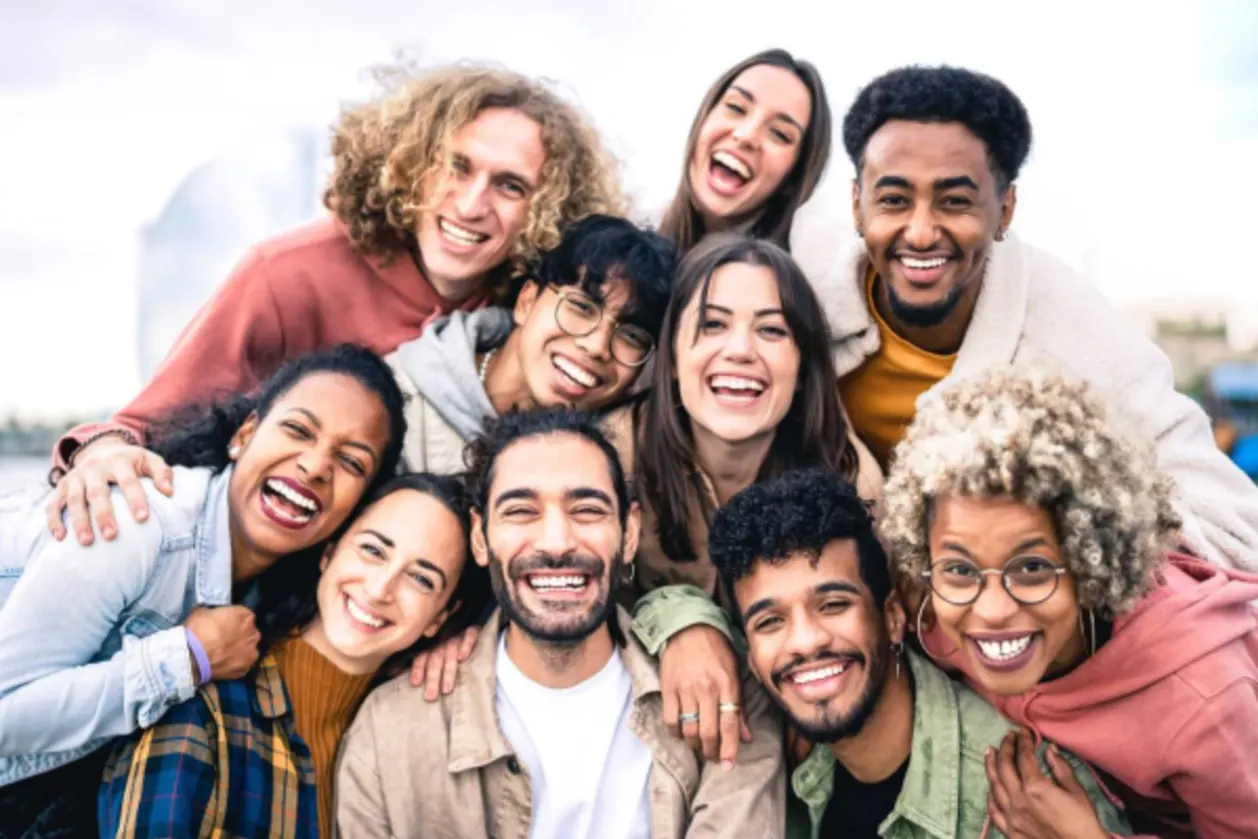 group of multicultural people with emotional intelligence
